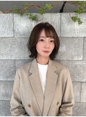 大人可愛い外はねレイヤーボブ/2wayシースルーバング/髪質改善