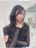 2wayバング 韓国前髪 シースルー レイヤーカット 　顔周り