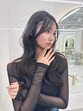 2wayバング 韓国前髪 シースルー レイヤーカット 　顔周り