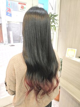 ヘアアンドメイク 心座(hair&make) エンドカラー×RED で夏らしさup