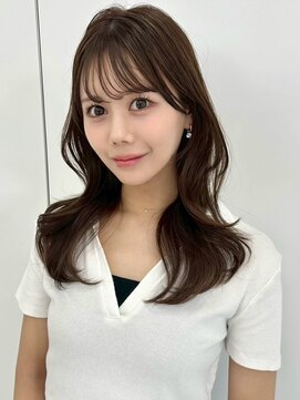 ユーフォリア 渋谷グランデ(Euphoria SHIBUYA GRANDE) 顔周りカット ブラウンベージュ レイヤーカット 韓国ヘア 20代