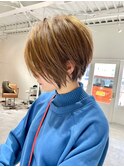 別府ショートボブ顔まわりレイヤーカット髪質改善カラー30代