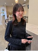 チョコブラウン イヤリングピンク