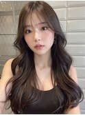 姫カットレイヤー×くすみベージュ×韓国風巻き(ayana)