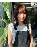 レイヤーカット×オレンジブラウン