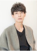 アッシュブラック/マッシュパーマ/刈り上げ/ツーブロック