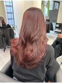 ブリーチなしダブルカラーで深みのあるレッドブラウンに♪