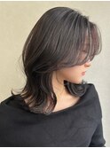 透明感カラー グレージュ 韓国くびれヘア 顔周りカット 艶髪