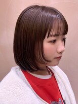 ガーデンヨコハマエスト(GARDEN YOKOHAMA est)&nbsp;レイヤーカット　ボブ　ウェットヘア　オリーブベージュ20代30代