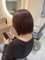 キャンバス バイ ネオリーブ 横浜西口(Canvas by neo.)&nbsp;ブリーチなし ピンクレッドカラー ミニボブ 暖色系