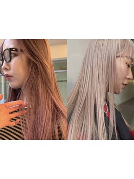 ケアブリーチで髪ダメージを最小限に♪髪を守りながら透明感・艶のあるハイトーンカラーに仕上げます！