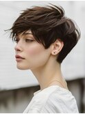 ★グレージュデザインカラーハッシュカットツートンカラーボブ