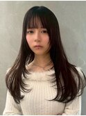 xカット/ホワイトグレージュ/レイヤーカット/チェリーブラウン