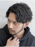 原宿ツイストスパイラルパーマメンズカットセンターパート30代◆