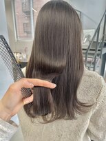 ヘアー アイス 御器所本店(HAIR ICI) 髪質改善艶感ストレートパーマ透明感ロングまろやかベージュ