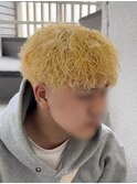 【リアルお客様スタイル】金髪波巻きマッシュ