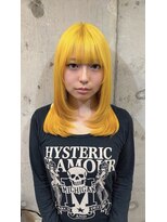 ヘアーアンドメイク ファット(Hair&Make PHAT)&nbsp;春色ハイトーンブリーチダブルカラーイエローカラー小顔レイヤー