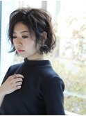 【M.SLASH】ソフトウェーブパーマ×ダークネイビーくすみカラー