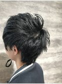 丸みを残したツーブロックミディ