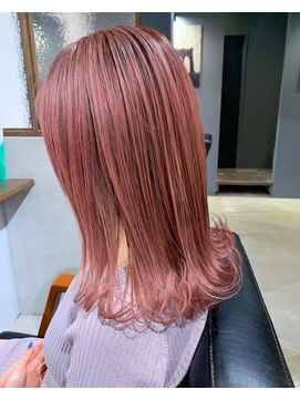 ソル ヘアー デザイン(SOL HAIR DESIGN) ☆SOL☆ブリーチオンカラー×コーラルピンク