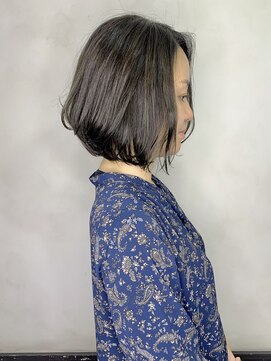 オースト ヘアー ステラ 新宿店(Aust hair Stella) ハイライト×マニッシュボブ×ネイビーグレージュK