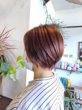 ヘアーサロン プアメリア(Puamelia) 奥行きショートナチュラル赤髪レッドブラウンコンパクトショート