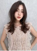 簡単スタイリングヘアセンターパートゆるふわロングハイレイヤー