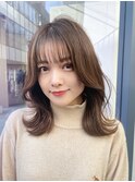 くびレイヤー/レイヤーカット/小顔顔周り/グレージュ/ワンカール