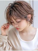 【銀座◇成田】ウェーブヘアボブくびれショートひし形丸み