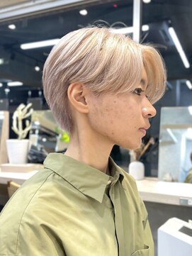 サンクプロジェクト(cinq PROJECT) 韓国風メンズメルクティーベージュダブルカラーハイトーンカラー