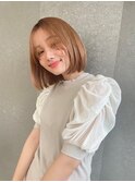 ワンレンボブカット×ダブルカラー