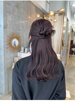 オルセン(OLSEN) ミディアムヘア/ロングヘア/パープルグレージュ/ヘアアレンジ