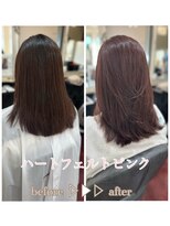 ローレン(LOREM)&nbsp;大人ガーリーハートフェルトピンク×Aラインレイヤー2.4