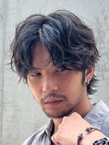 フィフスパーク(fifth PARK)&nbsp;ルーズパーマ波巻きパーマメンズマッシュウルフセンターパート
