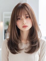 ダル 渋谷/表参道(DAL.)&nbsp;顔周りカットダークブラウンレイヤーセミロング
