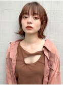 大人かわいい 外ハネボブ &nbsp;ピンクベージュ ボブルフ 