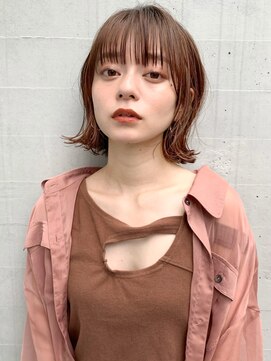 エムクランメイクス 原宿 表参道(m.clan MAKE'S) 大人かわいい 外ハネボブ ピンクベージュ ボブルフ