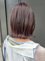 ヘアーアイスカルテット(HAIR ICI QUARTET)&nbsp;ココアブラウン 切りっぱなしボブ 外はね仕上げ