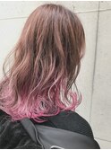 インナーカラー☆柔らかピンク♪［立川/立川南］