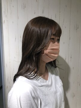 ラ ブランシュ 大宮(La Blanche) マロンベージュかきあげAラインボブ韓国小顔ショートグレージュ