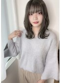 Saphir☆大人かわいいグレー鎖骨ミディアム「似合わせカット」