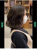 お客様スタイル【グレージュ波ウェーブ】