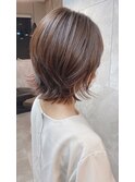★外ハネボブセクションカラーペールベージュ小顔カットミニボブ