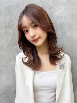 ロンド ストラーダ 心斎橋(Lond strada) 韓国前髪顔周りロング×デザインカラー[心斎橋/髪質改善]