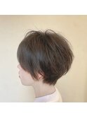 グレージュ×マッシュショートボブ