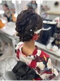 ミディアム浴衣アップヘアセット