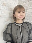 ハイトーンベージュ　ボブ　20代30代