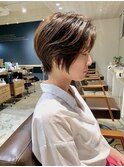 【CROP】ショートヘア×透明感ベージュ×ブリーチなし