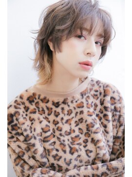 チャンドット(chan.) ≪chan.≫透明感カラーベージュオリーブウルフレイヤー