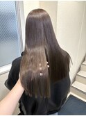 透明感アッシュベージュ/ブリーチなしカラー/酸性縮毛矯正